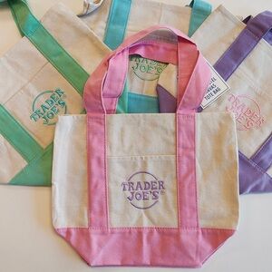 Trader Joe's Easter Canvas Small Totes 4 Different colors available.